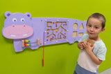 VIGA Montessori Hippo Wall Toy – Multifunctional Sensory Activity Panel for Toddlers – Durable Wooden Educational Toy for Hand-Eye Coordination and Brain Development – Ages 18 Months+