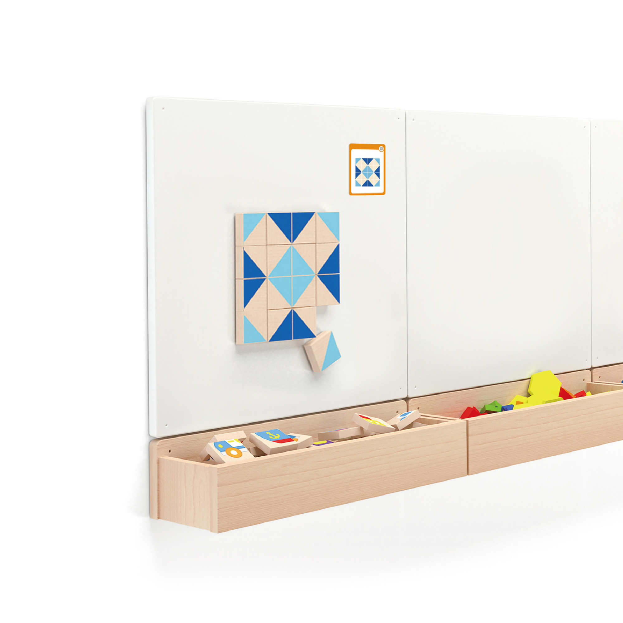 Viga Visual Blocks, 40 Piece Magnetic Puzzle, Montessori Wooden Toy, Develops Sensory, Cognitive & Fine Motor Skills, Non-Toxic & Eco-friendly Kids Educational Toy, Suitable for Children Aged 3Y+