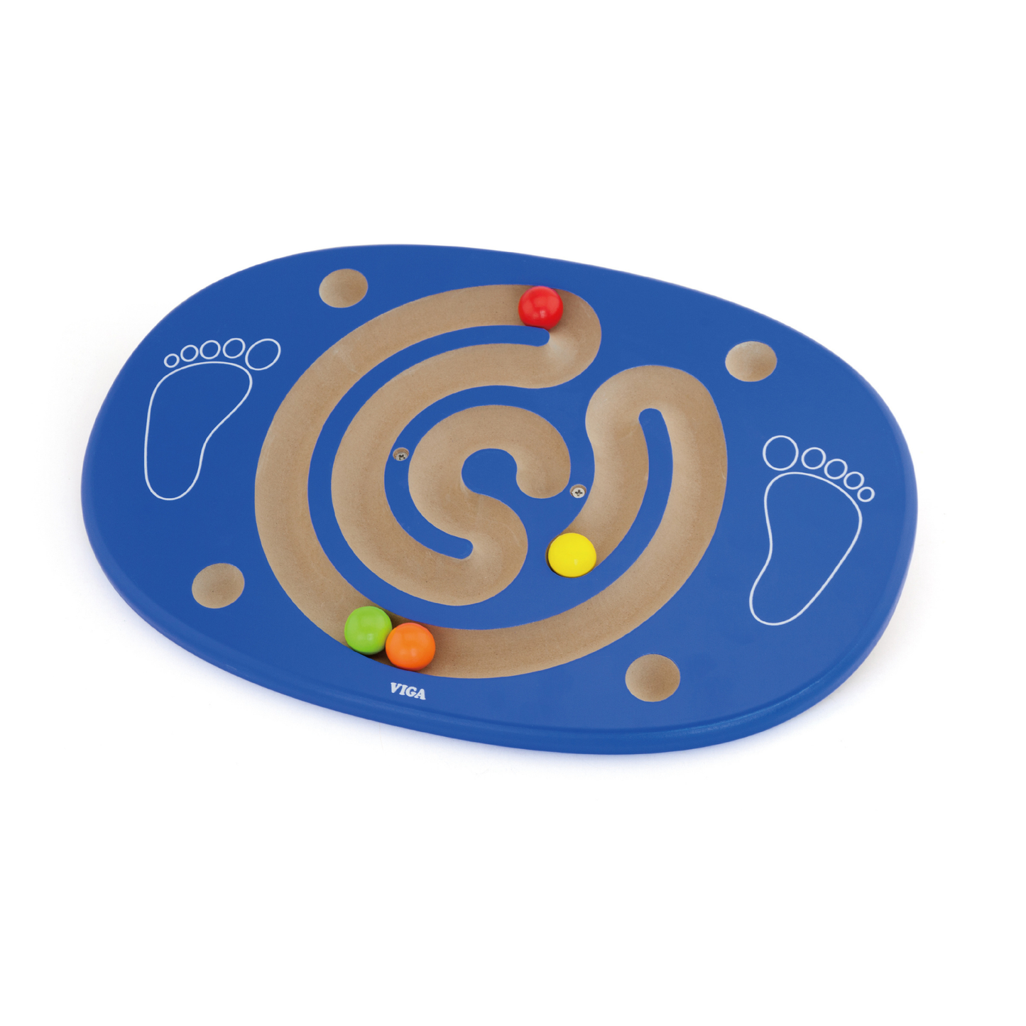 Viga Wooden Trace & Balance, Montessori Balance Board with 4 Wooden Balls, Motor Skills & Coordination Development Toy, Eco-Friendly Activity for Kids, Non-Toxic Educational Toy for Ages 4+