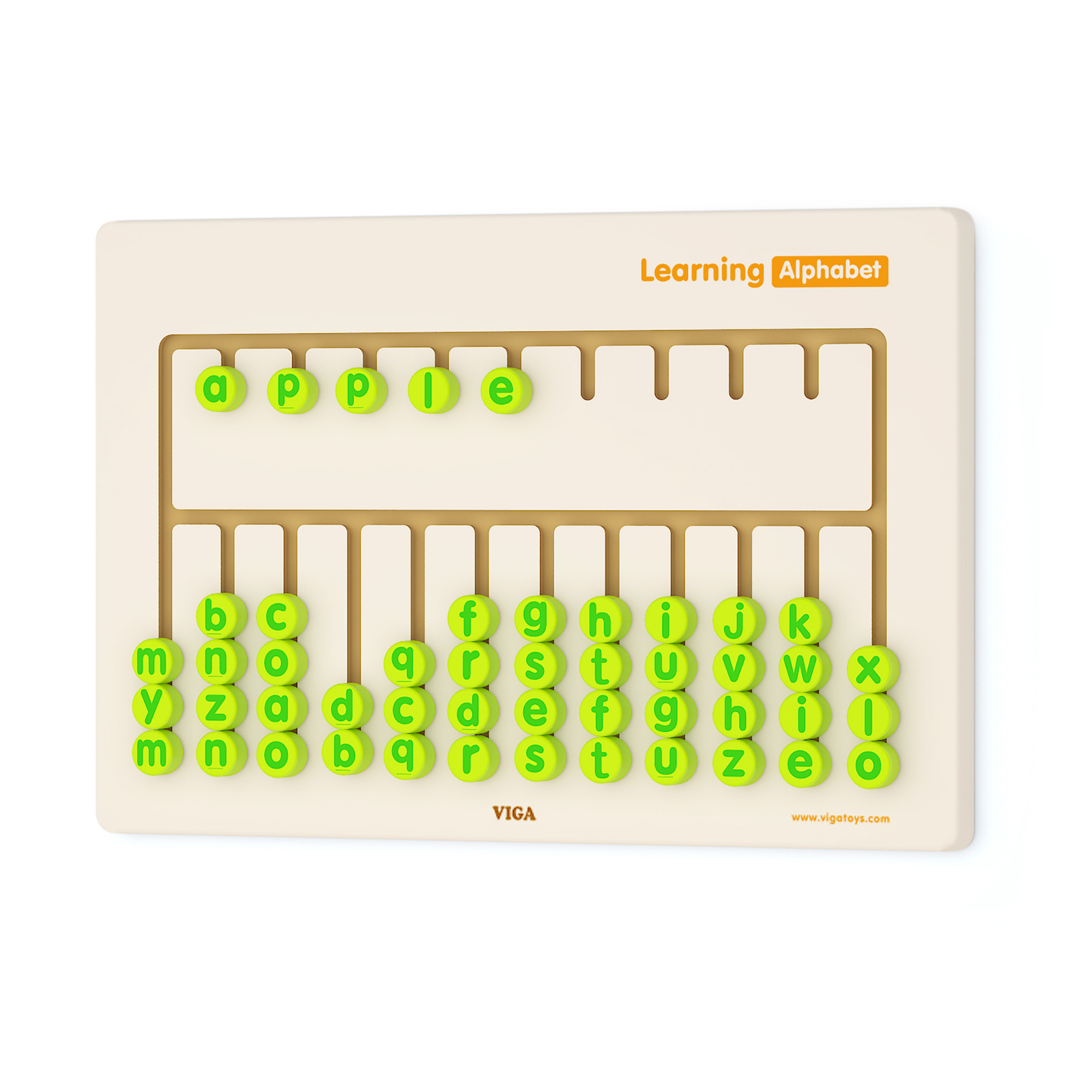 VIGA Learning Alphabet Wall Toy, Montessori Wooden Spelling & Language Activity, Develops Fine Motor Skills, Letter Recognition & Logic, Eco-Friendly & Non-Toxic, for Boys & Girls Ages 3+