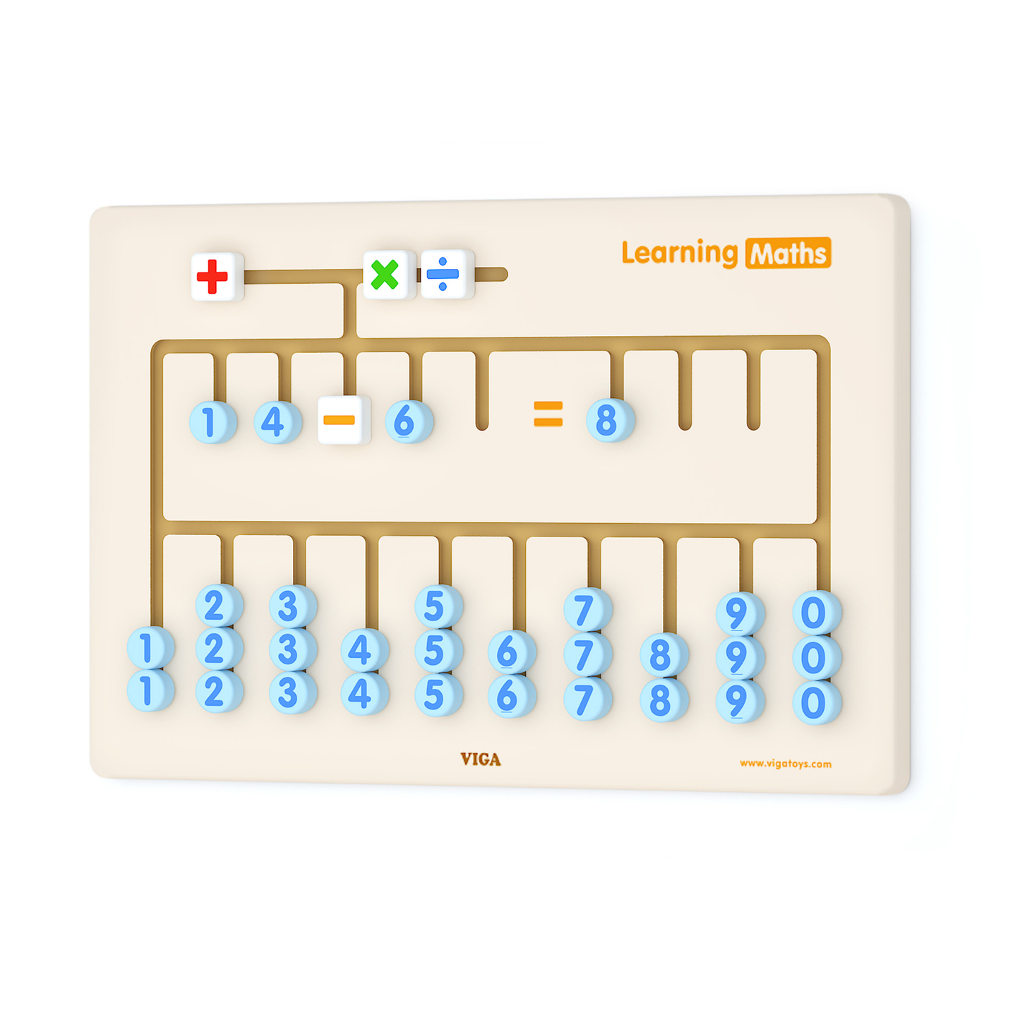VIGA Learning Maths Wall Toy, Montessori Wooden Arithmetic Activity Board with Movable Numbers & Symbols, Develops Fine Motor Skills, Logic & Early Numeracy, Eco-Friendly, for Boys & Girls Ages 3+