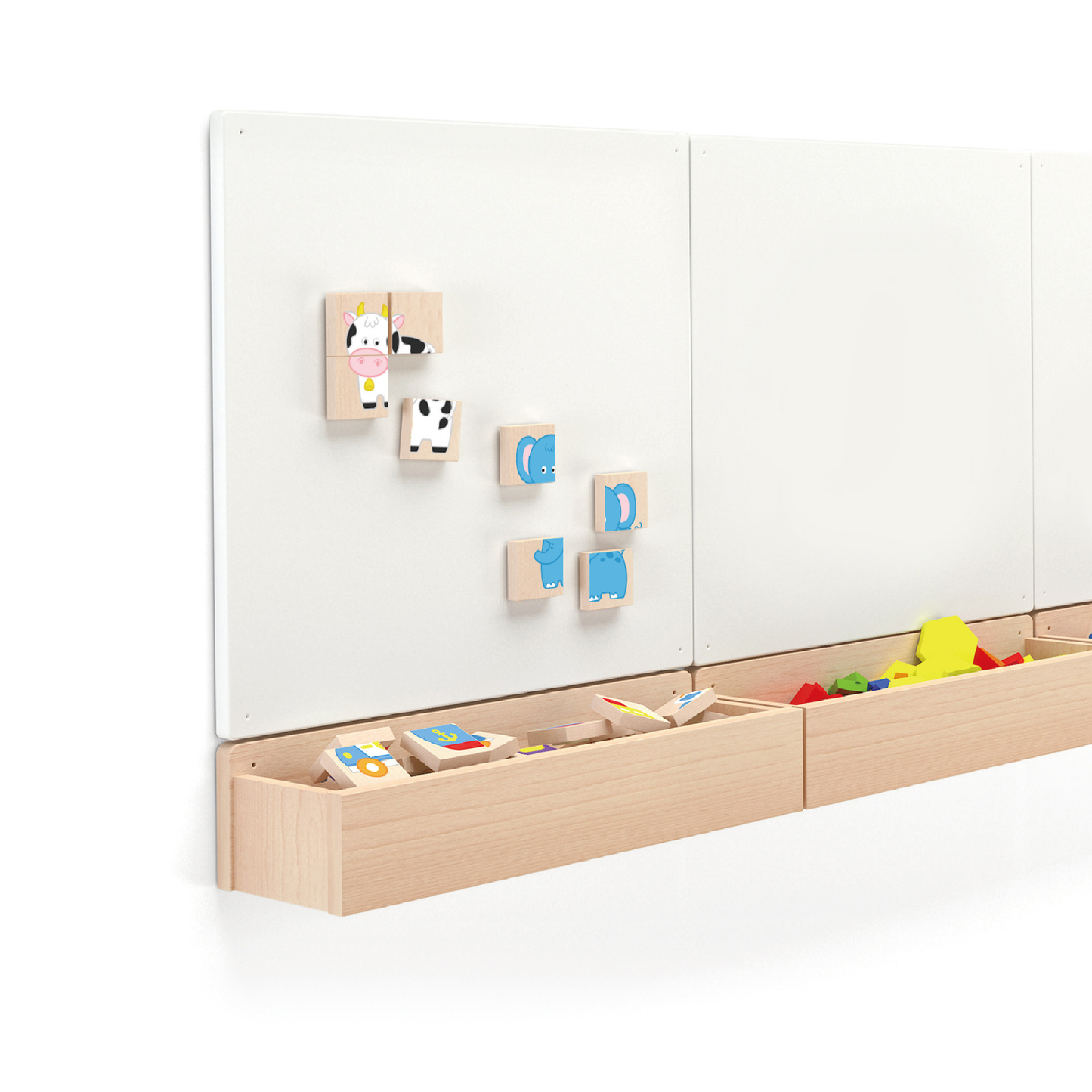 Viga Animals, 32 Piece Magnetic Block Puzzle, Montessori Wooden Toy, Develops Sensory, Cognitive & Fine Motor Skills, Non-Toxic & Eco-friendly Kids Educational Toy, Suitable for Children Aged 18M+