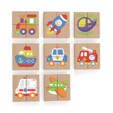 Viga Transportation, 32 Piece Magnetic Block Puzzle, Montessori Wooden Toy, Develops Sensory, Cognitive & Fine Motor Skills, Non-Toxic & Eco-friendly Kids Educational Toy, Suitable for Children 18M+