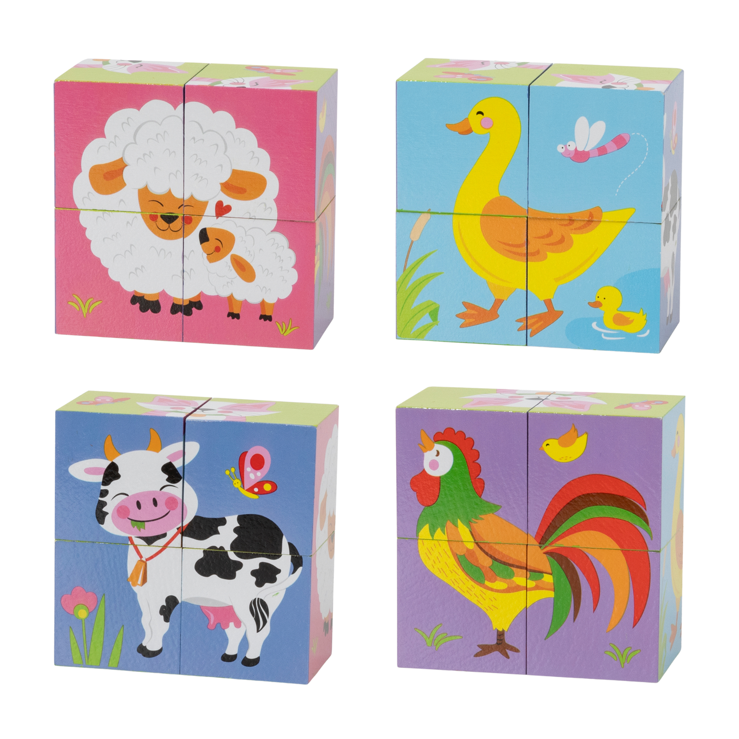 Viga Farm Animals, 6 Sided Cube Puzzle, Montessori Wooden Toy, Develops Sensory, Cognitive & Fine Motor Skills, Non-Toxic & Eco-friendly Kids Educational Toy, Suitable for Boys and Girls Aged 2Y+