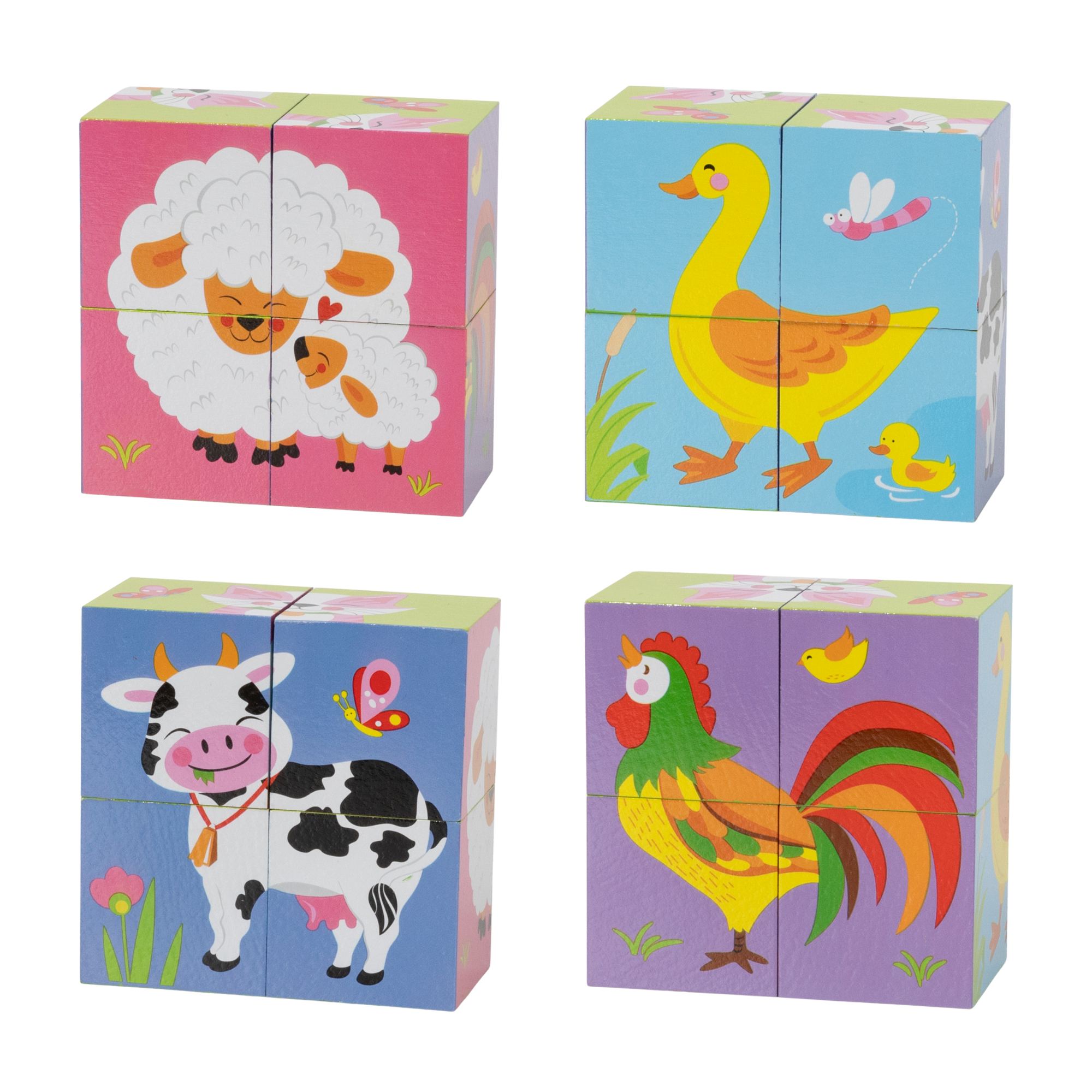 Viga Farm Animals, 6 Sided Cube Puzzle, Montessori Wooden Toy, Develops Sensory, Cognitive & Fine Motor Skills, Non-Toxic & Eco-friendly Kids Educational Toy, Suitable for Boys and Girls Aged 2Y+