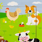 Viga Farm Animals, 9 Piece Jigsaw Puzzle, Montessori Wooden Toy, Develops Sensory, Cognitive & Fine Motor Skills, Non-Toxic & Eco-friendly Kids Educational Toy, Suitable for Boys and Girls Aged 18M+