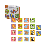 Viga Wild Animals, 36 Piece Mix & Match Puzzle, Montessori Wooden Toy, Develops Sensory, Cognitive & Fine Motor Skills, Non-Toxic & Eco-friendly Kids Educational Toy, Suitable for Children Aged 3Y+