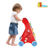Viga Wooden Activity Baby Walker, Montessori Push Toy with Sensory Games, Eco-Friendly Toddler Walking Aid, Develops Balance, Motor Skills & Logic, Safe Non-Toxic Wood Toy, Ages 18M+