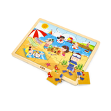 Viga Summer, Seasonal, 24 Piece Jigsaw Puzzle, Montessori Wooden Toy, Develops Sensory, Cognitive & Fine Motor Skills, Non-Toxic & Eco-friendly Kids Educational Toy, Suitable for Children Aged 2Y+
