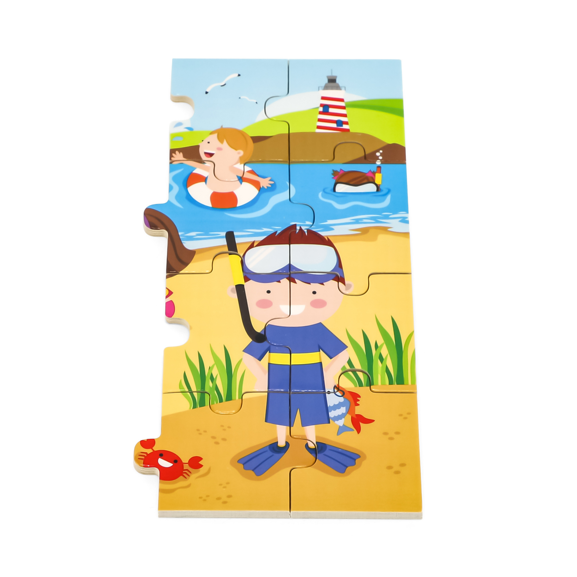 Viga Summer, Seasonal, 24 Piece Jigsaw Puzzle, Montessori Wooden Toy, Develops Sensory, Cognitive & Fine Motor Skills, Non-Toxic & Eco-friendly Kids Educational Toy, Suitable for Children Aged 2Y+
