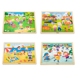 Viga Summer, Seasonal, 24 Piece Jigsaw Puzzle, Montessori Wooden Toy, Develops Sensory, Cognitive & Fine Motor Skills, Non-Toxic & Eco-friendly Kids Educational Toy, Suitable for Children Aged 2Y+