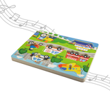 Viga Transportation, 7 Piece Block Puzzle with Sound, Montessori Wooden Toy, Develops Sensory, Cognitive & Fine Motor Skills, Non-Toxic & Eco-friendly Kids Educational Toy, Suitable for Children 18M+