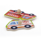 Viga Transportation, 7 Piece Block Puzzle with Sound, Montessori Wooden Toy, Develops Sensory, Cognitive & Fine Motor Skills, Non-Toxic & Eco-friendly Kids Educational Toy, Suitable for Children 18M+
