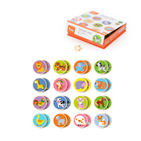 Viga Animal Memory Game, 36 Piece Matching Puzzle, Montessori Wooden Toy, Develops Cognitive, Memory & Concentration Skills, Eco-Friendly Educational Toy with Storage Box, for Boys & Girls 3Y+