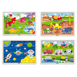 Viga Construction Vehicles, 24 Piece Jigsaw Puzzle, Montessori Wooden Toy, Develops Sensory, Cognitive & Fine Motor Skills, Non-Toxic & Eco-friendly Kids Educational Toy, Suitable for Children 2Y+