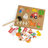 Viga Tack Zap Farm Playset, Montessori Wooden Hammer Toy with 24 Farm Pieces, Develops Fine Motor Skills & Logic, Eco-Friendly & Non-Toxic Educational Toy, for Boys & Girls Ages 4+