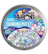 Crazy Aaron’s Trendsetters Kawaii Cute Thinking Putty, Clear Non-Sticky Sensory Putty with Color-Shifting Purple & Silver Glitter, Includes Kawaii Pieces, 90g Tin, Kids Sensory Toy, Ages 3+