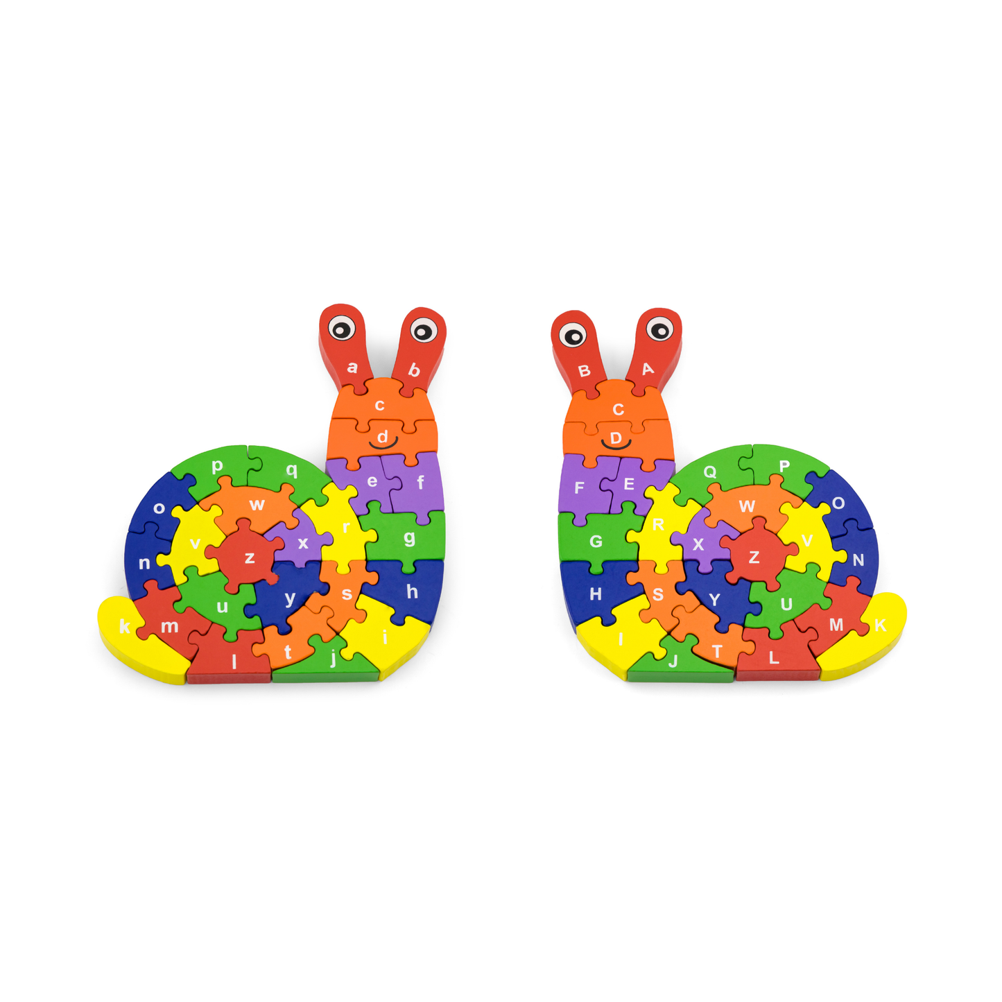 Viga 3D Snail with Alphabets, 26 Piece Jigsaw Block Puzzle, Montessori Wooden Toy, Develops Sensory, Cognitive & Fine Motor Skills, Non-Toxic & Eco-friendly Kids Educational Toy, 3Y+