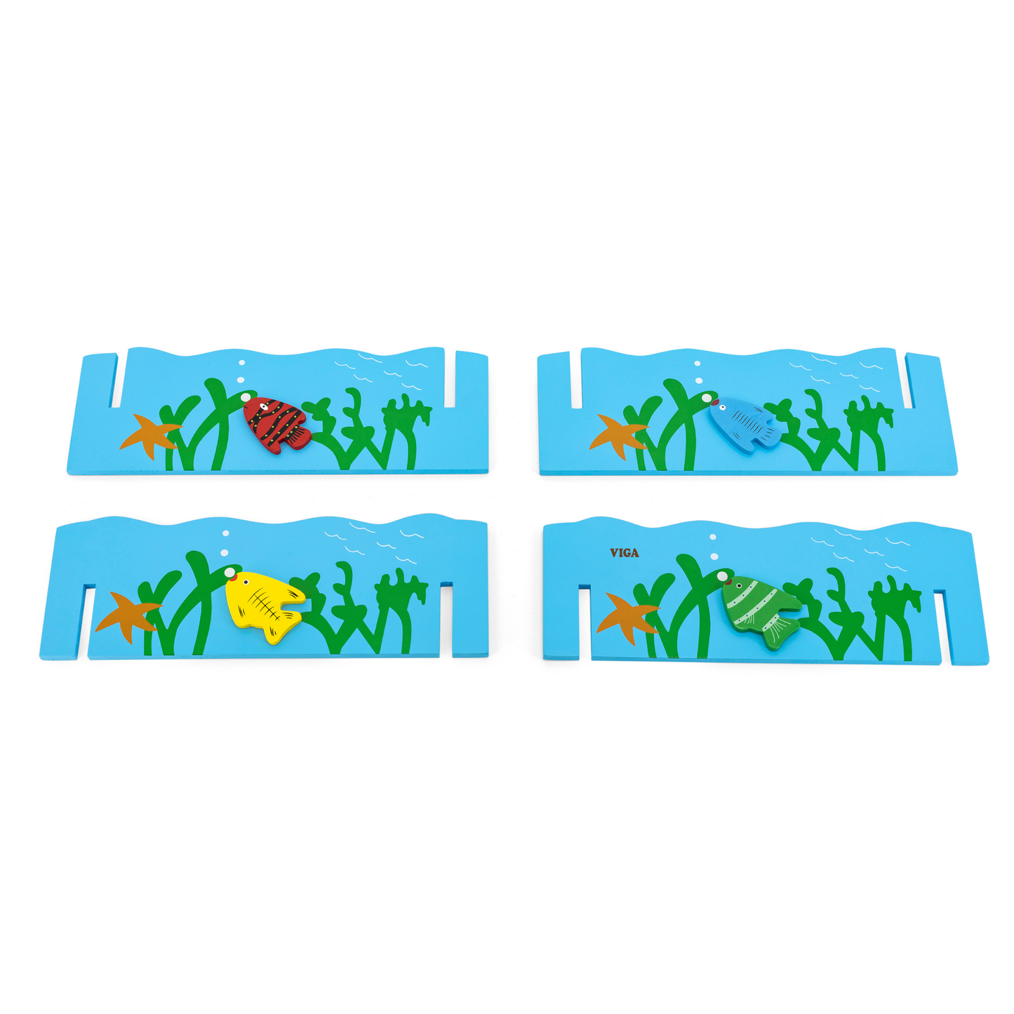 Viga Wooden Fishing Game, Montessori Magnetic Toy with 4 Rods & Numbered Fish, Develops Fine Motor Skills & Early Number Recognition, Eco-Friendly & Non-Toxic Educational Toy, for Ages 18M+