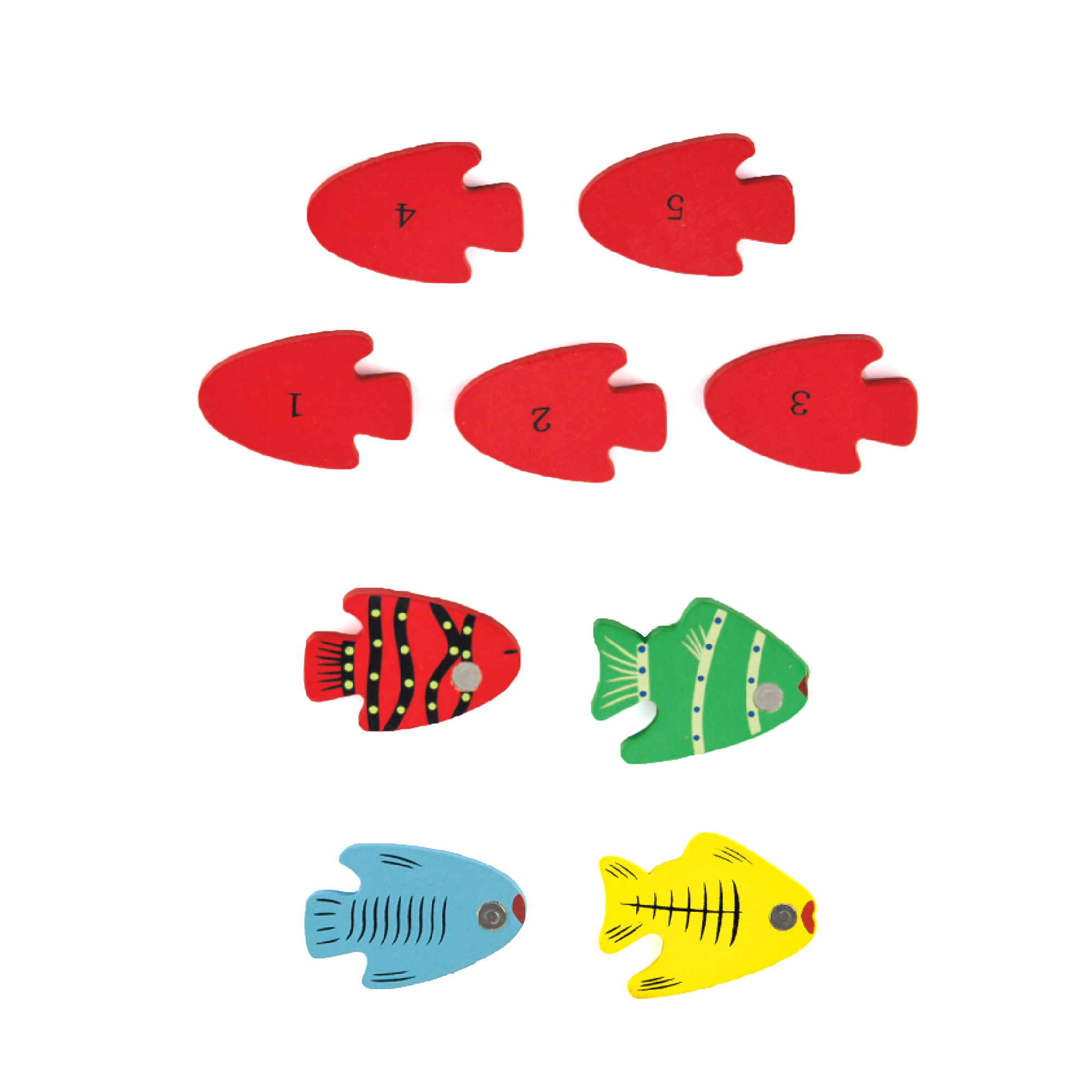 Viga Wooden Fishing Game, Montessori Magnetic Toy with 4 Rods & Numbered Fish, Develops Fine Motor Skills & Early Number Recognition, Eco-Friendly & Non-Toxic Educational Toy, for Ages 18M+