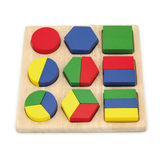 Viga Shapes, 18 Piece Geometric Block Puzzle, Montessori Wooden Toy, Develops Sensory, Cognitive & Fine Motor Skills, Non-Toxic & Eco-friendly Kids Educational Toy, Suitable for Children Aged 12M+
