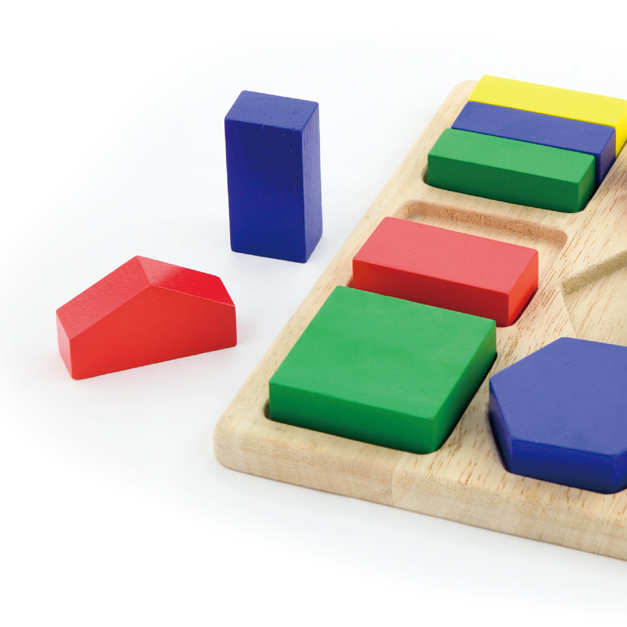 Viga Shapes, 18 Piece Geometric Block Puzzle, Montessori Wooden Toy, Develops Sensory, Cognitive & Fine Motor Skills, Non-Toxic & Eco-friendly Kids Educational Toy, Suitable for Children Aged 12M+