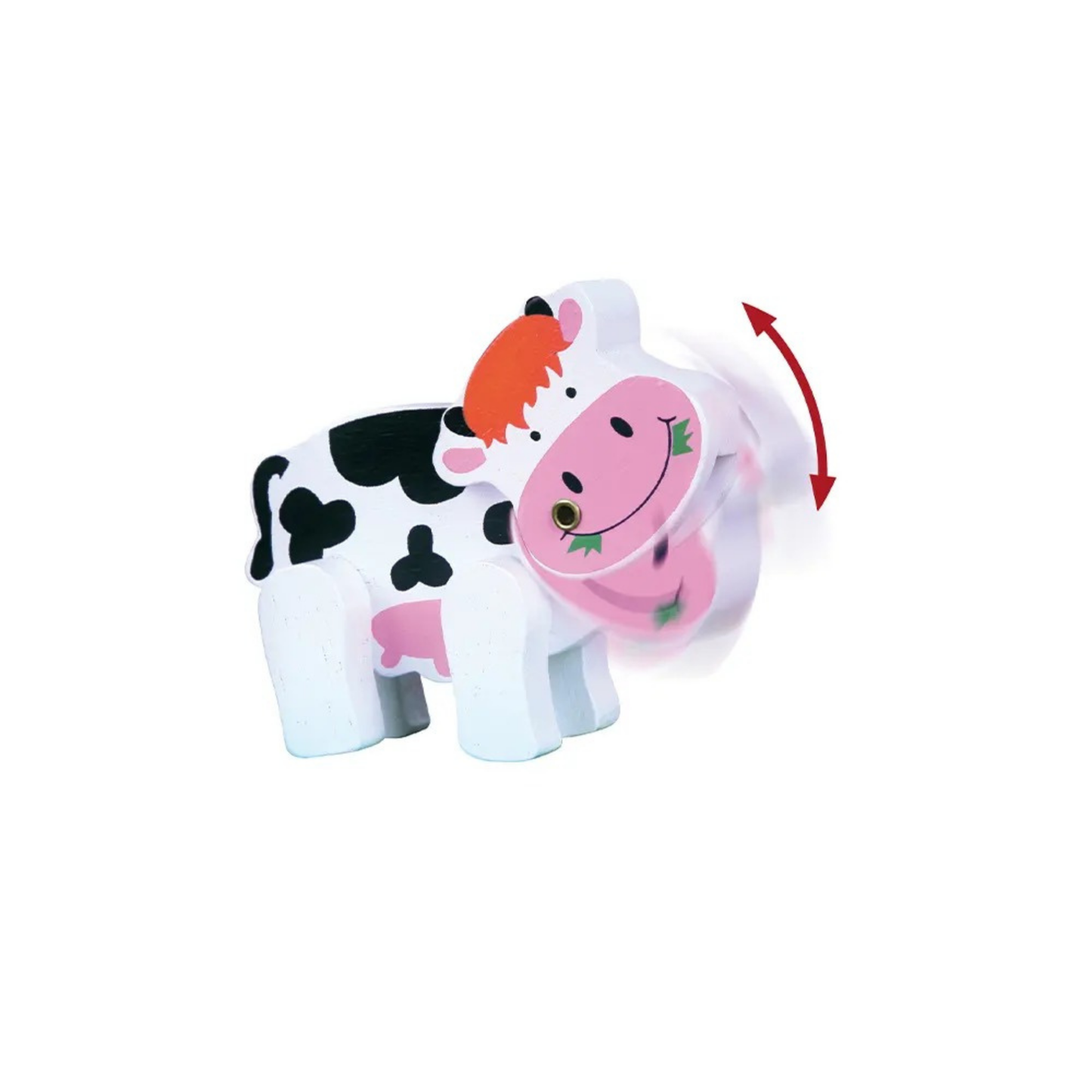 VIGA Cow Mini Wire Beads Toy, Montessori Wooden Bead Maze with Movable Cow Head & Body, Develops Fine Motor Skills, Hand-Eye Coordination & Logic, Eco-Friendly & Non-Toxic, for Boys & Girls Ages 2+