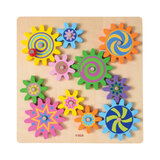 Viga Wooden Spinning Gears Montessori Puzzle, Develops Hand-Eye Coordination & Logical Thinking, Swap & Spin Gears for Creative Play, Eco-Friendly & Non-Toxic Educational Toy, Ages 18M+