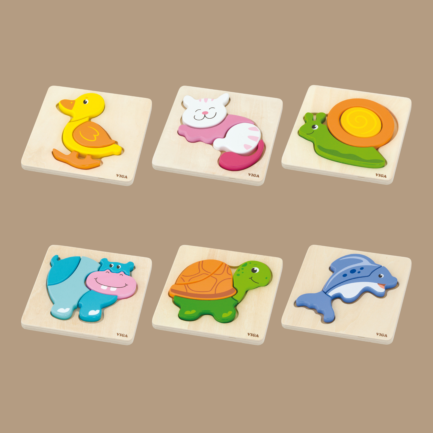 Viga Duck, 4 Piece Block Puzzle, Montessori Wooden Toy, Develops Sensory, Cognitive & Fine Motor Skills, Non-Toxic & Eco-friendly Kids Educational Toy, Suitable for Boys and Girls Aged 18M+