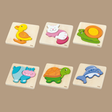 Viga Cat, 4 Piece Block Puzzle, Montessori Wooden Toy, Develops Sensory, Cognitive & Fine Motor Skills, Non-Toxic & Eco-friendly Kids Educational Toy, Suitable for Boys and Girls Aged 18M+