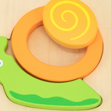 Viga Snail, 4 Piece Block Puzzle, Montessori Wooden Toy, Develops Sensory, Cognitive & Fine Motor Skills, Non-Toxic & Eco-friendly Kids Educational Toy, Suitable for Boys and Girls Aged 18M+