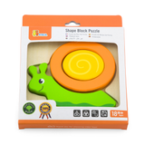 Viga Snail, 4 Piece Block Puzzle, Montessori Wooden Toy, Develops Sensory, Cognitive & Fine Motor Skills, Non-Toxic & Eco-friendly Kids Educational Toy, Suitable for Boys and Girls Aged 18M+