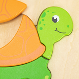 Viga Turtle, 4 Piece Block Puzzle, Montessori Wooden Toy, Develops Sensory, Cognitive & Fine Motor Skills, Non-Toxic & Eco-friendly Kids Educational Toy, Suitable for Boys and Girls Aged 18M+