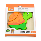 Viga Turtle, 4 Piece Block Puzzle, Montessori Wooden Toy, Develops Sensory, Cognitive & Fine Motor Skills, Non-Toxic & Eco-friendly Kids Educational Toy, Suitable for Boys and Girls Aged 18M+