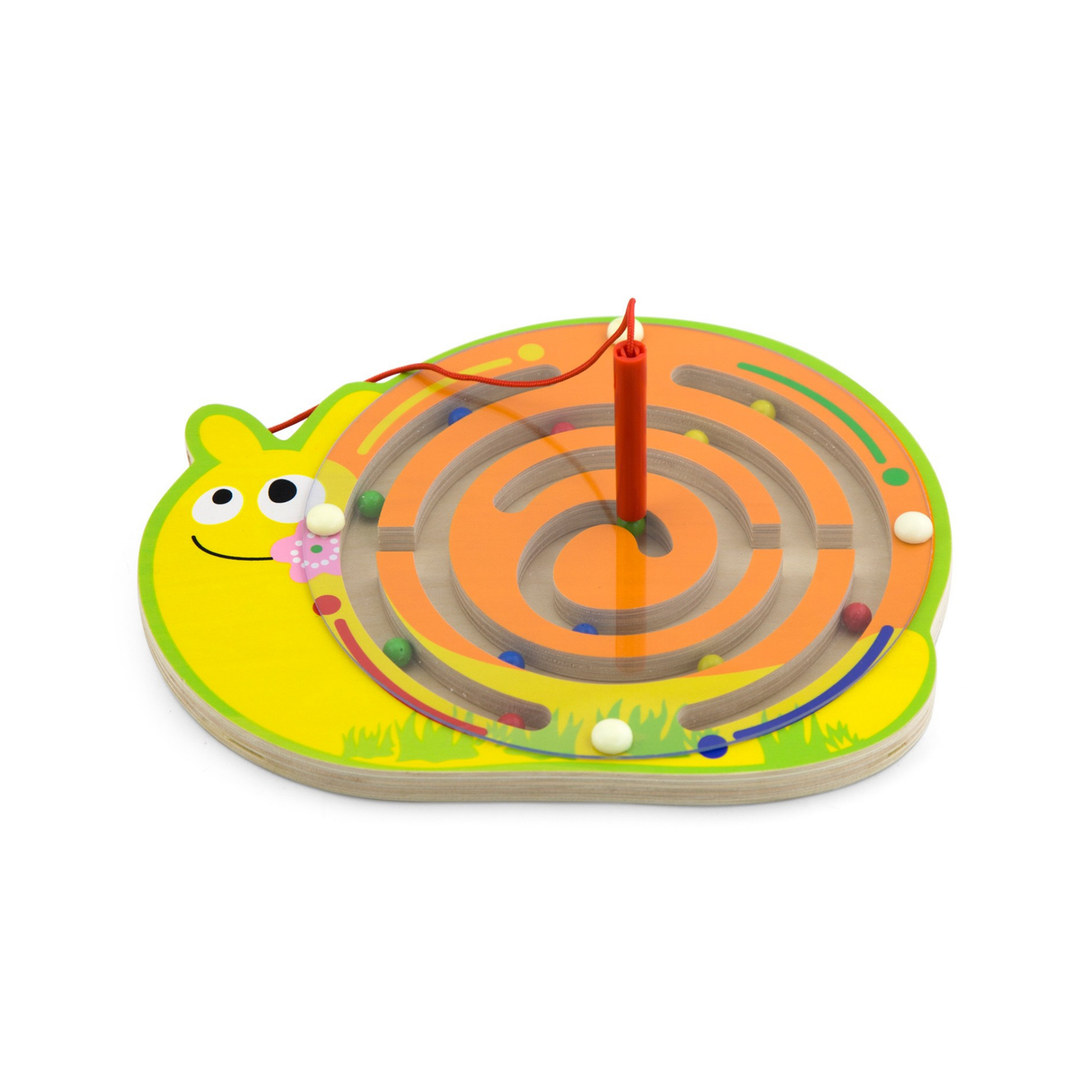 Viga Magnetic Bead Trace Snail Toy, Montessori Wooden Educational Activity, Develops Hand-Eye Coordination & Number Skills, Eco-Friendly & Non-Toxic Learning Toy, for Boys & Girls Ages 18M+