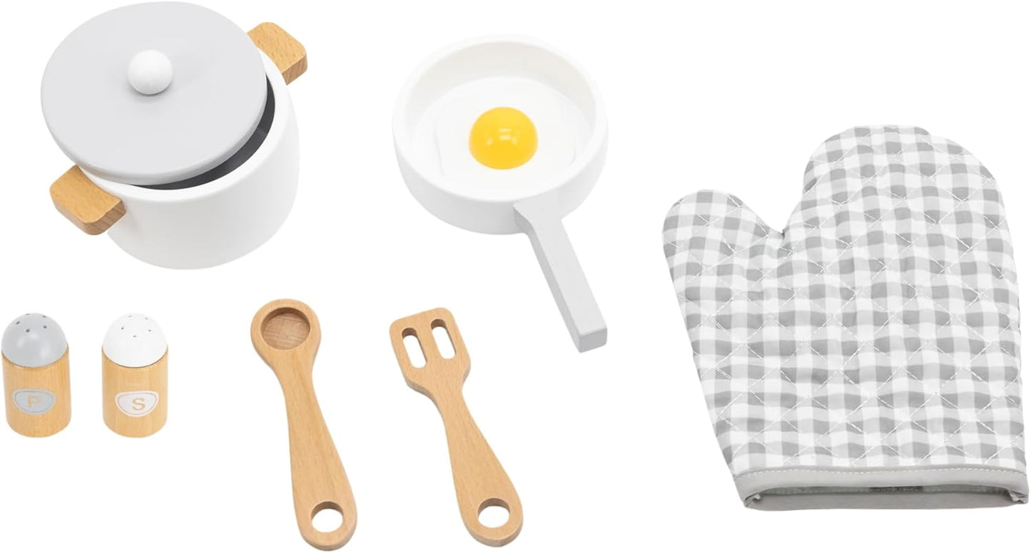 Viga 44693 Wooden Cooking Tool Playset, Grey