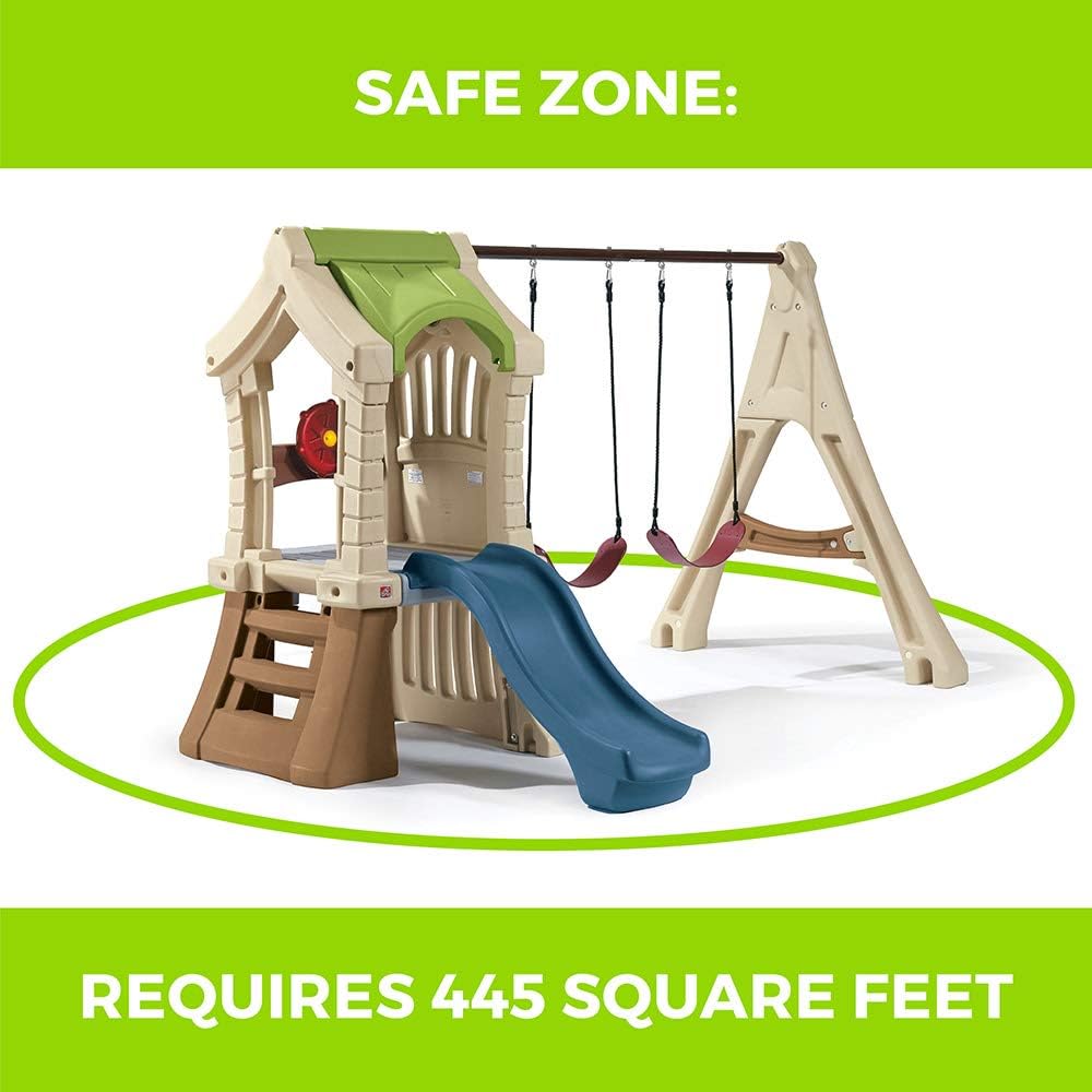 Step2 Play Up Gym Set Refresh, Outdoor Climber, Slide and Swing Set for Kids Ages 3 to 8, Backyard Playhouse Activity Center, Play Sets