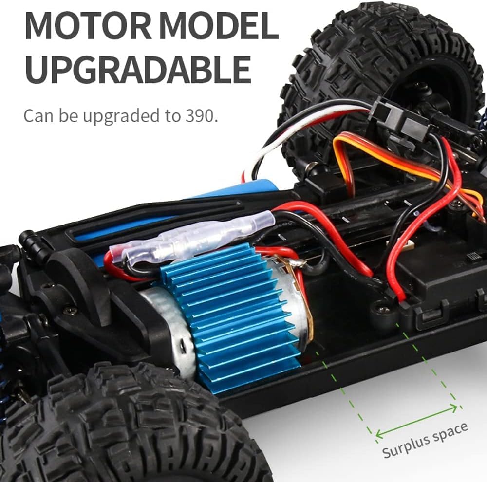 Crazon 2.4GHz RC High Speed Off Road Truck 1:10 Scale 4WD Remote Control Car RTR, 55kmh Fast Racing Monster Truck with LED Lights, Assorted Color, Ages 14+