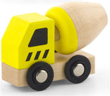 Viga Wooden Construction Vehicles Set, 6-Piece Push Along Play Trucks, Educational Toy, Ages 3+