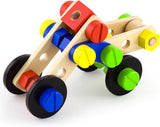 Viga Construction Block Set 68pcs, Wooden Building Blocks for Boys and Girls 3+, Creative Toy for Imaginative Play, Non-Toxic, Stacking and Construction Set