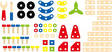 Viga Construction Block Set 68pcs, Wooden Building Blocks for Boys and Girls 3+, Creative Toy for Imaginative Play, Non-Toxic, Stacking and Construction Set