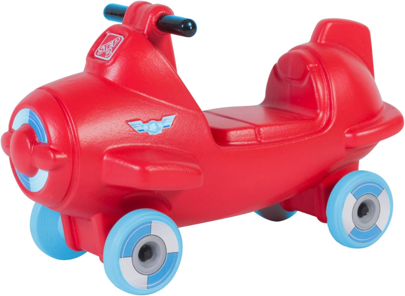 Step2 Sky Rider Up & Down Roller Coaster Ride-On Toy with Airplane Coaster Car, Indoor & Outdoor Playset for Toddlers, Durable Plastic Track, Red, 2+ Years