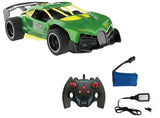 Crazon 1:14 Scale High-Speed Green Drift RC Car with Smoke Effects, Sound, 4-Direction Remote Control, Rechargeable Battery, for Kids 3+