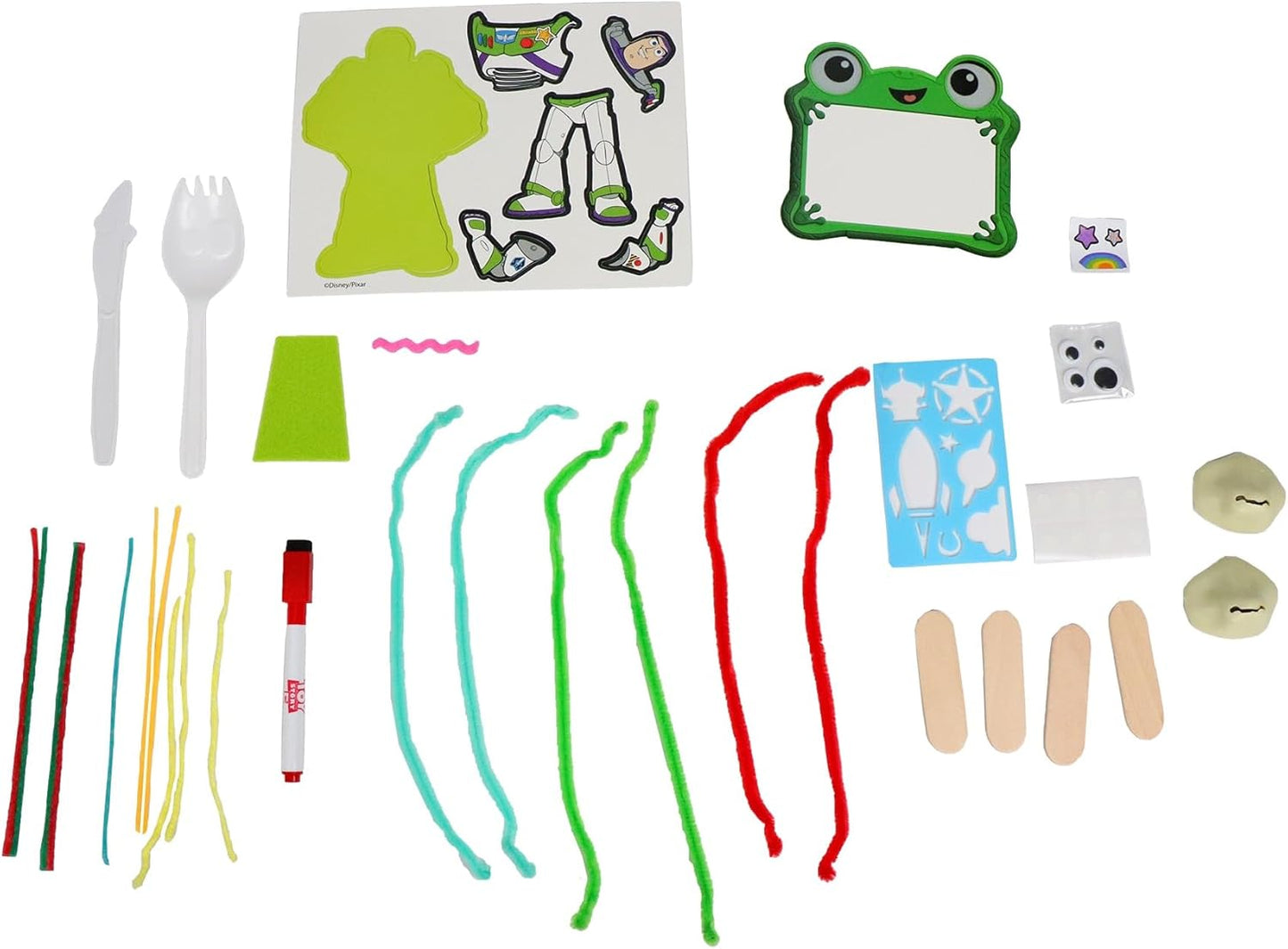Disney Pixar Toy Story 5 Make Your Own Forky and Karen Craft Kit for Kids, 30+ Piece DIY Arts and Crafts Activity Set, Creative Character Building Toy Gift Ages 3+