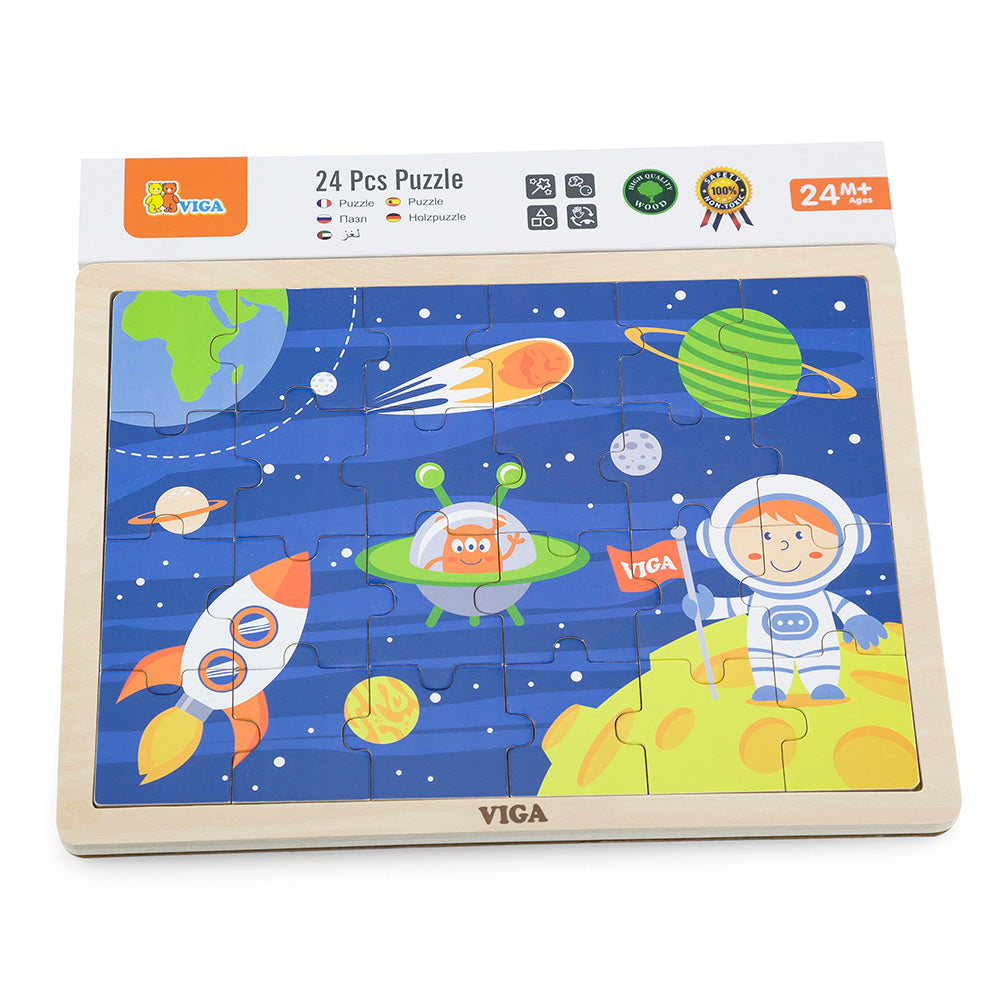 Viga Fruit, 8 Piece Knob Puzzle, Montessori Wooden Toy, Develops Sensory, Cognitive & Fine Motor Skills, Non-Toxic & Eco-friendly Kids Educational Toy, Suitable for Boys and Girls Aged 18M+