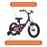 Chipmunk Submarine 18 Inch Bicycle with Lightweight Steel Frame, Adjustable Seat and Handle, Front + Rear Brakes, 95% Pre-Assembled Kid's Bikes with Training Wheels for Children 6-9 Years Old, Navy