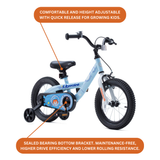 Chipmunk Submarine 12 Inch Bicycle with Lightweight Steel Frame, Adjustable Seat and Handle, Front + Rear Brakes, 95% Pre-Assembled Kid's Bikes with Training Wheels for Children 2-5 Years Old, Blue