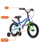 Chipmunk MK 12 Inch Bicycle with Lightweight Steel Frame, Adjustable Seat and Handle, Front + Rear Brakes, 95% Pre-Assembled Kid's Bikes with Training Wheels for Children 2-5 Years Old, Blue
