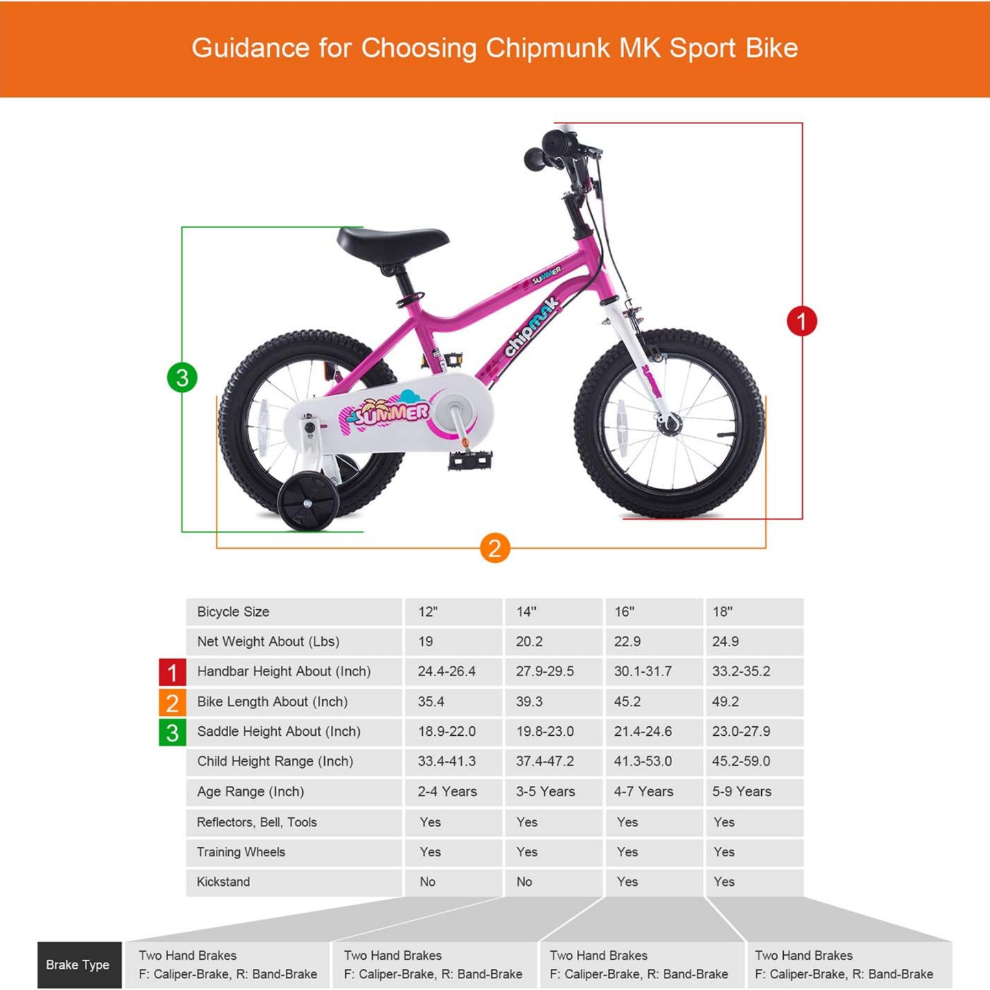 Chipmunk MK 12 Inch Bicycle with Lightweight Steel Frame, Adjustable Seat and Handle, Front + Rear Brakes, 95% Pre-Assembled Kid's Bikes with Training Wheels for Children 2-5 Years Old, Black