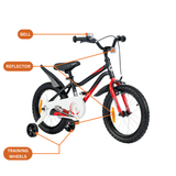 Chipmunk MK 14 Inch Bicycle with Lightweight Steel Frame, Adjustable Seat and Handle, Front + Rear Brakes, 95% Pre-Assembled Kid's Bikes with Training Wheels for Children 3-6 Years Old, Black